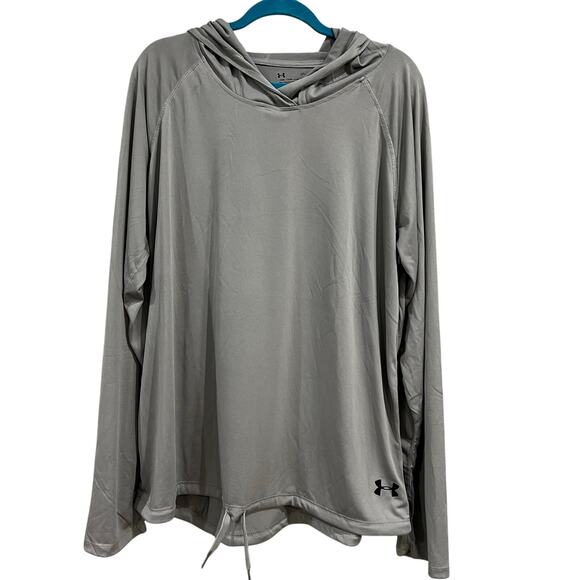 NWT Under Armour Women's Lightweight Gray Hooded Pullover 2XL - Picture 1 of 5